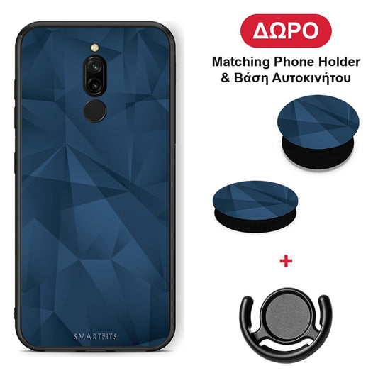 Geometric Blue Abstract - Xiaomi Redmi 8 θήκη + Δώρο Phone Holder & Βάση Αυτοκινήτου