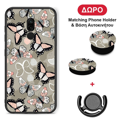 Boho Butterflies - Xiaomi Redmi 8 θήκη + Δώρο Phone Holder & Βάση Αυτοκινήτου