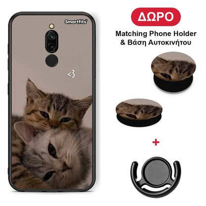 Cats In Love - Xiaomi Redmi 8 θήκη + Δώρο Phone Holder & Βάση Αυτοκινήτου
