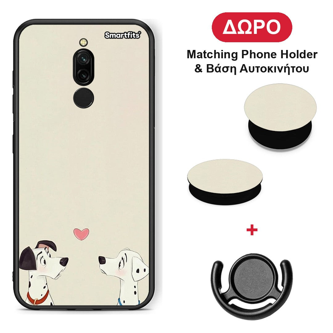 Dalmatians Love - Xiaomi Redmi 8 θήκη + Δώρο Phone Holder & Βάση Αυτοκινήτου