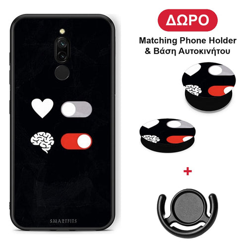 Heart Vs Brain - Xiaomi Redmi 8 θήκη + Δώρο Phone Holder & Βάση Αυτοκινήτου