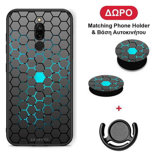 Geometric Hexagonal - Xiaomi Redmi 8 θήκη + Δώρο Phone Holder & Βάση Αυτοκινήτου