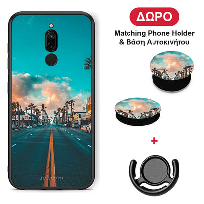 Landscape City - Xiaomi Redmi 8 θήκη + Δώρο Phone Holder & Βάση Αυτοκινήτου