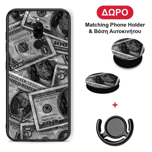 Money Dollars - Xiaomi Redmi 8 θήκη + Δώρο Phone Holder & Βάση Αυτοκινήτου