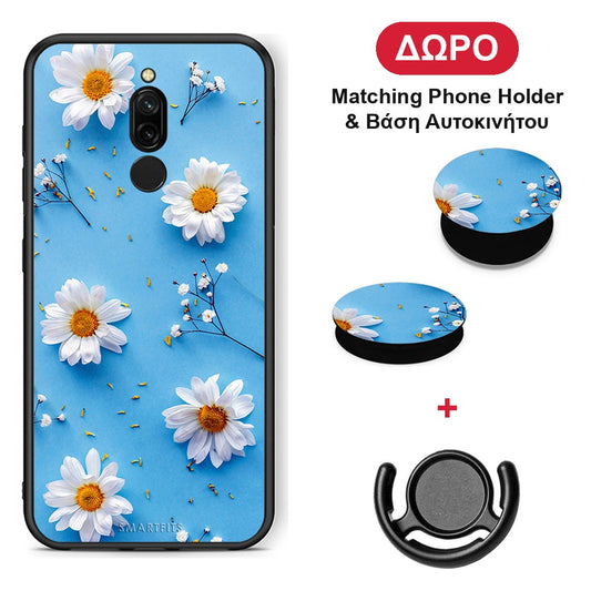 Real Daisies - Xiaomi Redmi 8 θήκη + Δώρο Phone Holder & Βάση Αυτοκινήτου