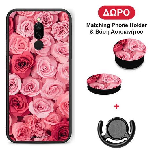 Valentine RoseGarden - Xiaomi Redmi 8 θήκη + Δώρο Phone Holder & Βάση Αυτοκινήτου