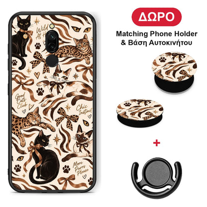Wild Cats and Animal Print Collage - Xiaomi Redmi 8 θήκη + Δώρο Phone Holder & Βάση Αυτοκινήτου