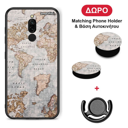 World Map - Xiaomi Redmi 8 θήκη + Δώρο Phone Holder & Βάση Αυτοκινήτου