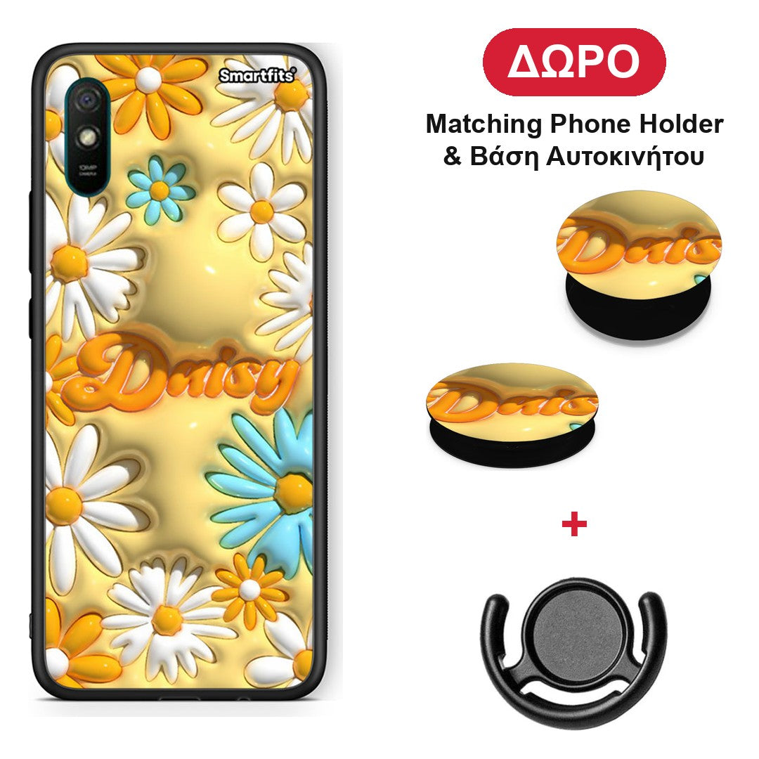 Bubble Daisies - Xiaomi Redmi 9A / 9AT θήκη + Δώρο Phone Holder & Βάση Αυτοκινήτου