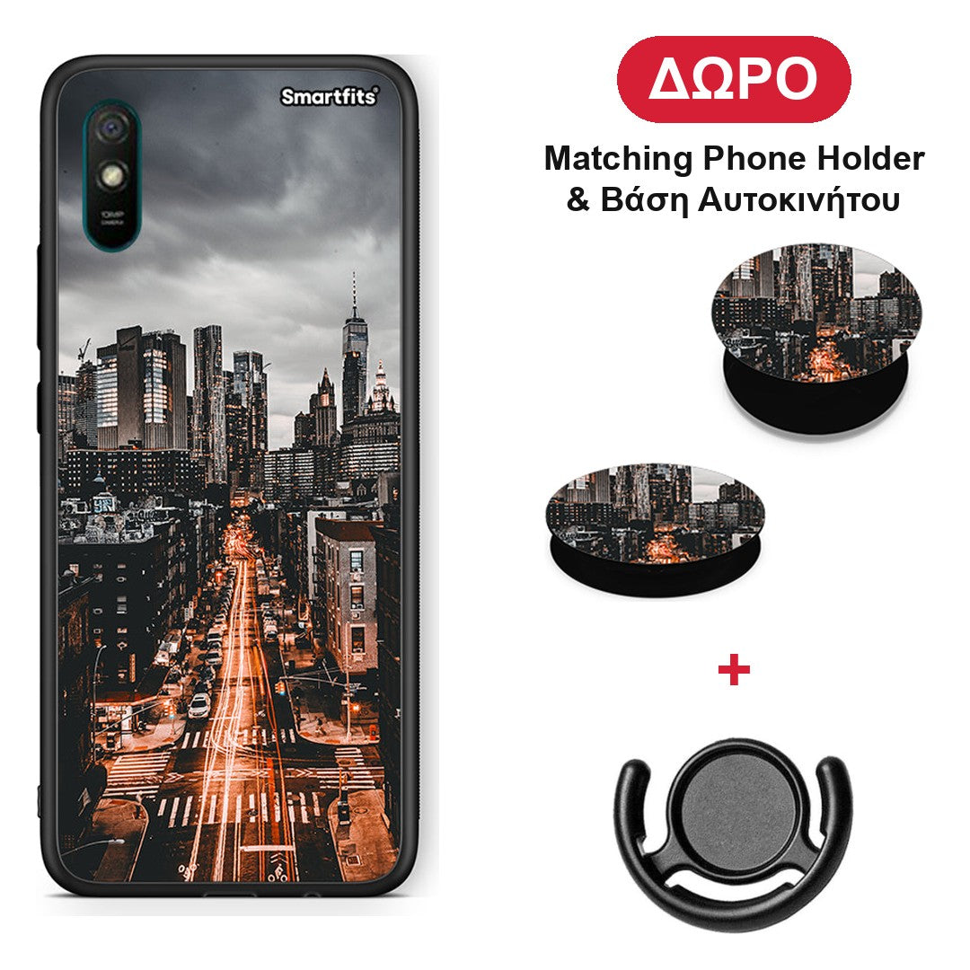 City Lights - Xiaomi Redmi 9A / 9AT θήκη + Δώρο Phone Holder & Βάση Αυτοκινήτου