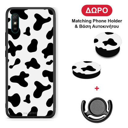 Cow Print - Xiaomi Redmi 9A / 9AT θήκη + Δώρο Phone Holder & Βάση Αυτοκινήτου