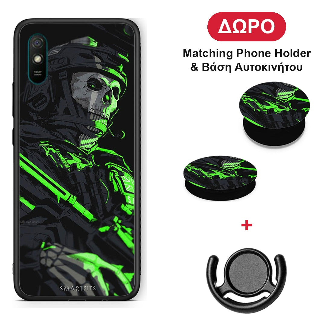 Green Soldier - Xiaomi Redmi 9A / 9AT θήκη + Δώρο Phone Holder & Βάση Αυτοκινήτου