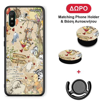 Happy Friends - Xiaomi Redmi 9A / 9AT θήκη + Δώρο Phone Holder & Βάση Αυτοκινήτου