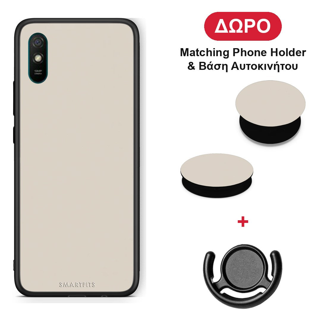 Ivory Beige - Xiaomi Redmi 9A / 9AT θήκη + Δώρο Phone Holder & Βάση Αυτοκινήτου