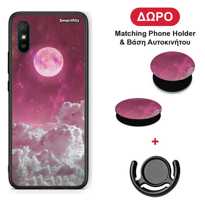 Pink Moon - Xiaomi Redmi 9A / 9AT θήκη + Δώρο Phone Holder & Βάση Αυτοκινήτου