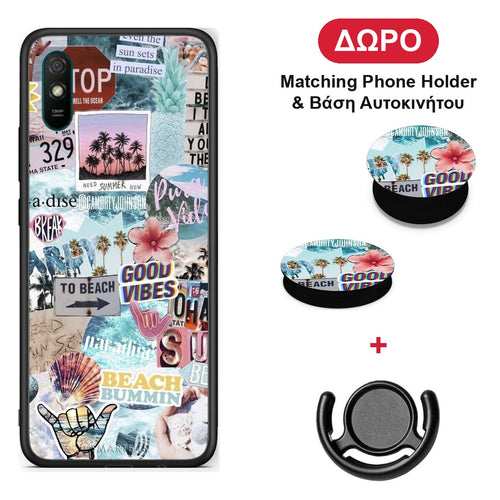 Summer Vibes - Xiaomi Redmi 9A / 9AT θήκη + Δώρο Phone Holder & Βάση Αυτοκινήτου