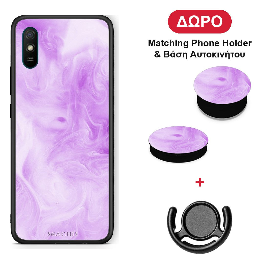 Watercolor Lavender - Xiaomi Redmi 9A / 9AT θήκη + Δώρο Phone Holder & Βάση Αυτοκινήτου