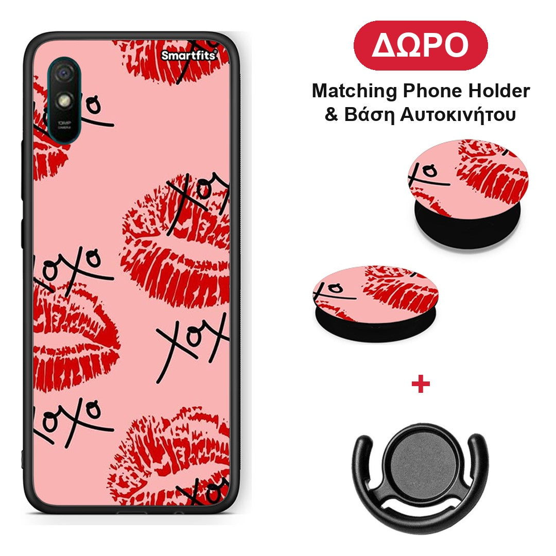 XOXO Lips - Xiaomi Redmi 9A / 9AT θήκη + Δώρο Phone Holder & Βάση Αυτοκινήτου