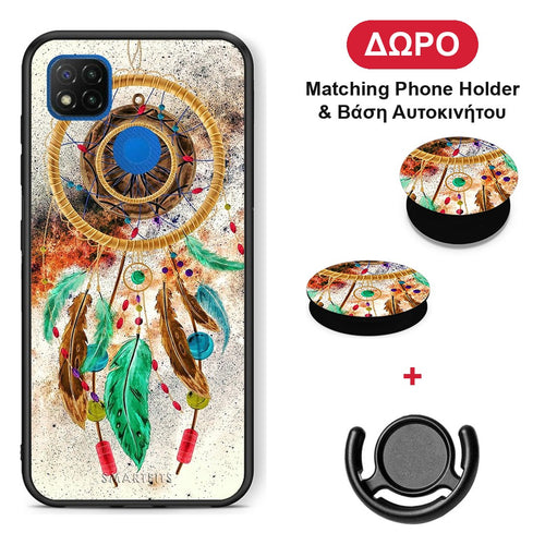 Boho DreamCatcher - Xiaomi Redmi 9C θήκη + Δώρο Phone Holder & Βάση Αυτοκινήτου