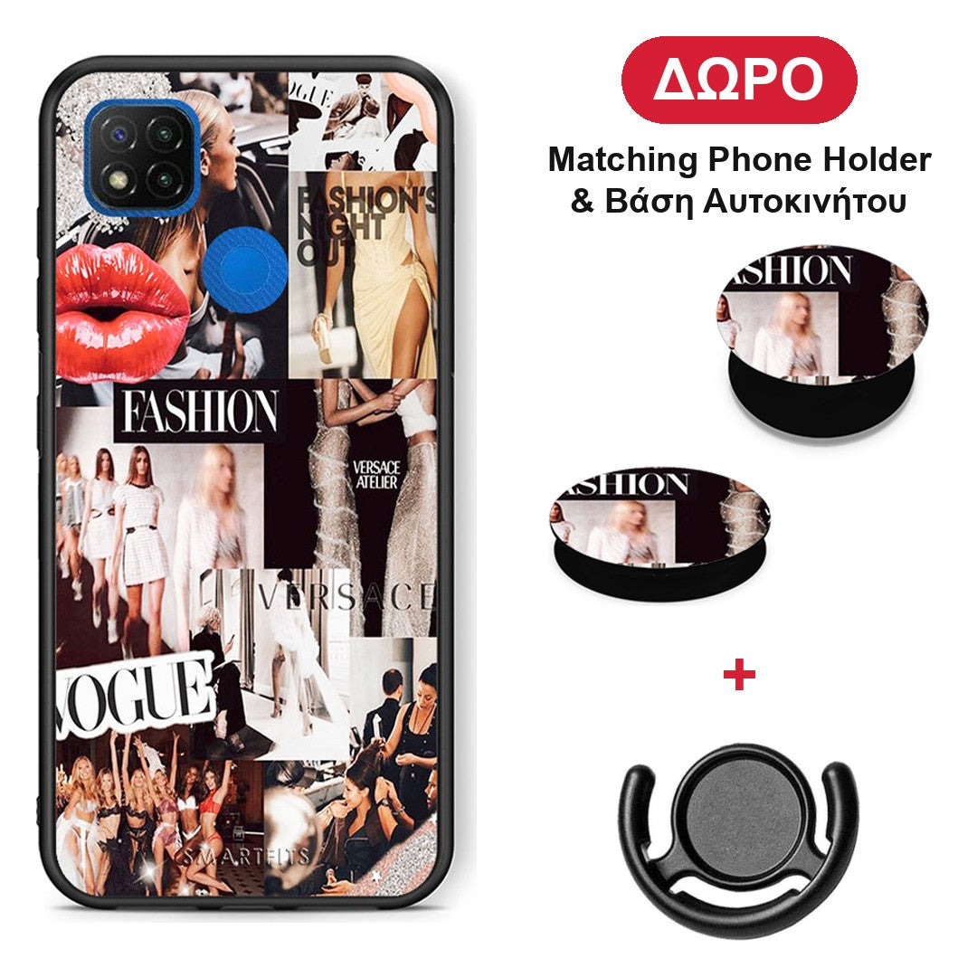 Collage Fashion - Xiaomi Redmi 9C θήκη + Δώρο Phone Holder & Βάση Αυτοκινήτου
