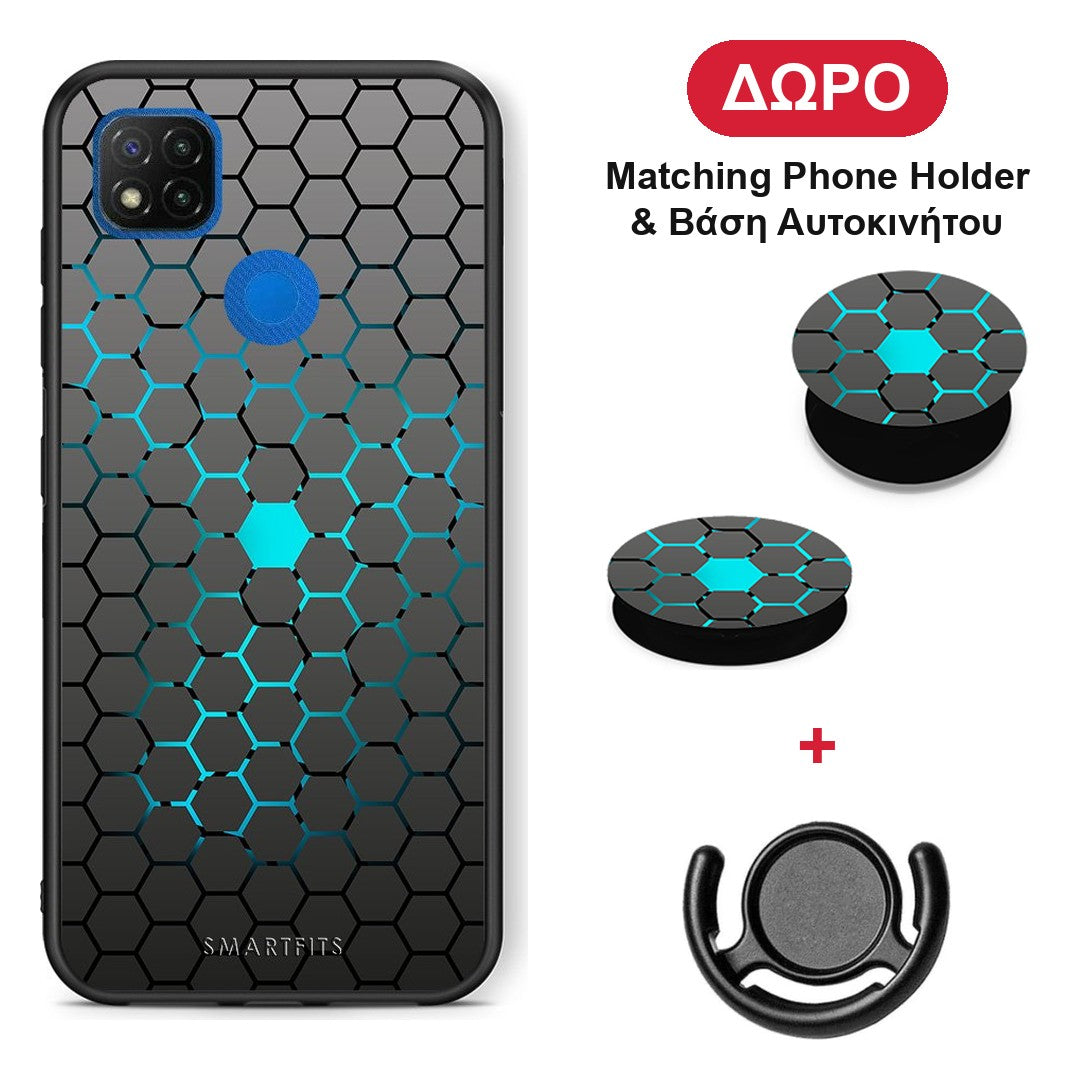 Geometric Hexagonal - Xiaomi Redmi 9C θήκη + Δώρο Phone Holder & Βάση Αυτοκινήτου