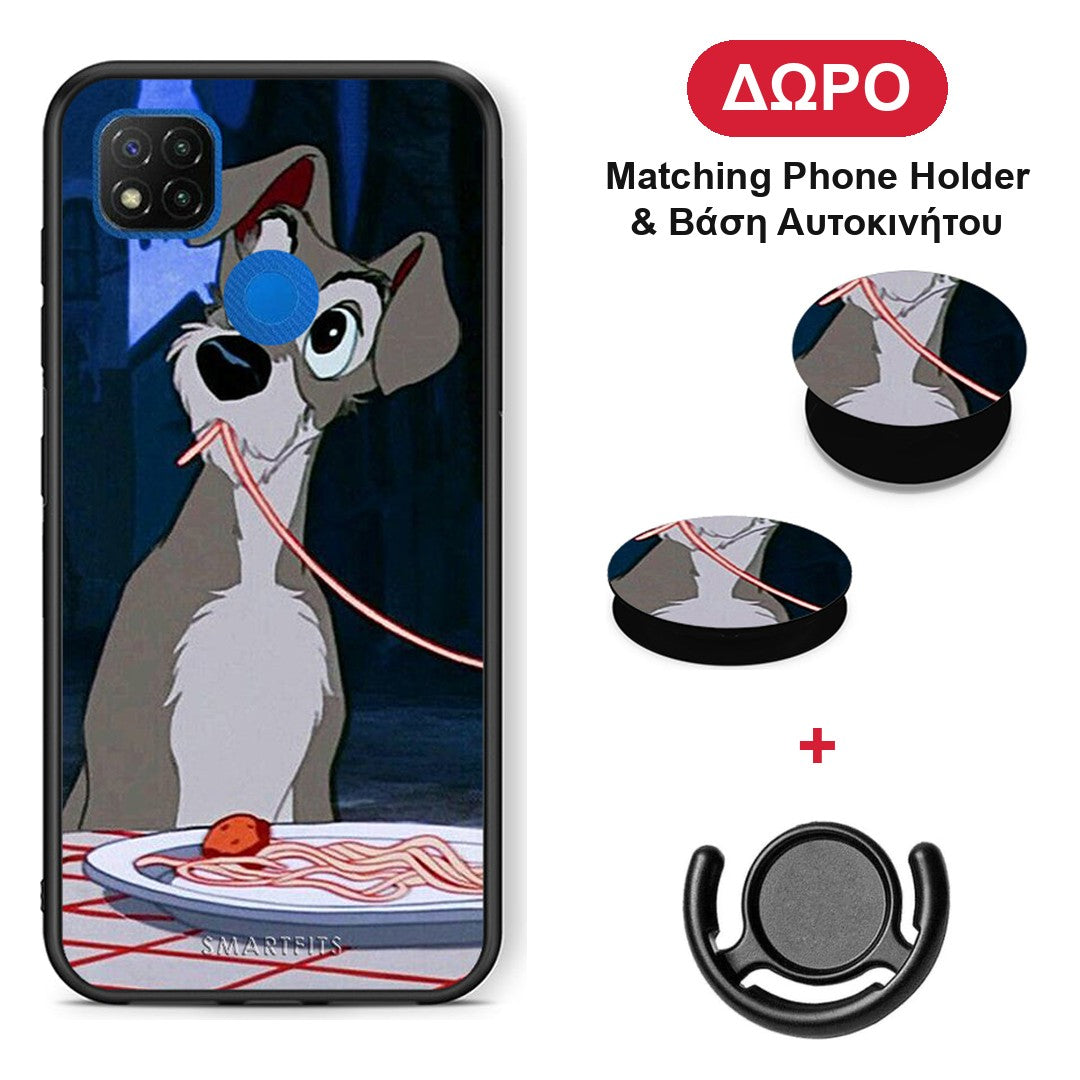 Lady And Tramp 1 - Xiaomi Redmi 9C θήκη + Δώρο Phone Holder & Βάση Αυτοκινήτου