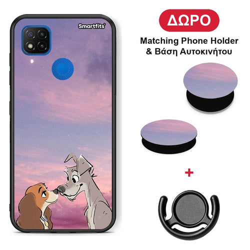 Lady And Tramp - Xiaomi Redmi 9C θήκη + Δώρο Phone Holder & Βάση Αυτοκινήτου