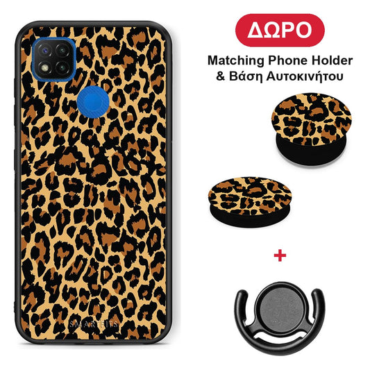 Animal Leopard - Xiaomi Redmi 9C θήκη + Δώρο Phone Holder & Βάση Αυτοκινήτου