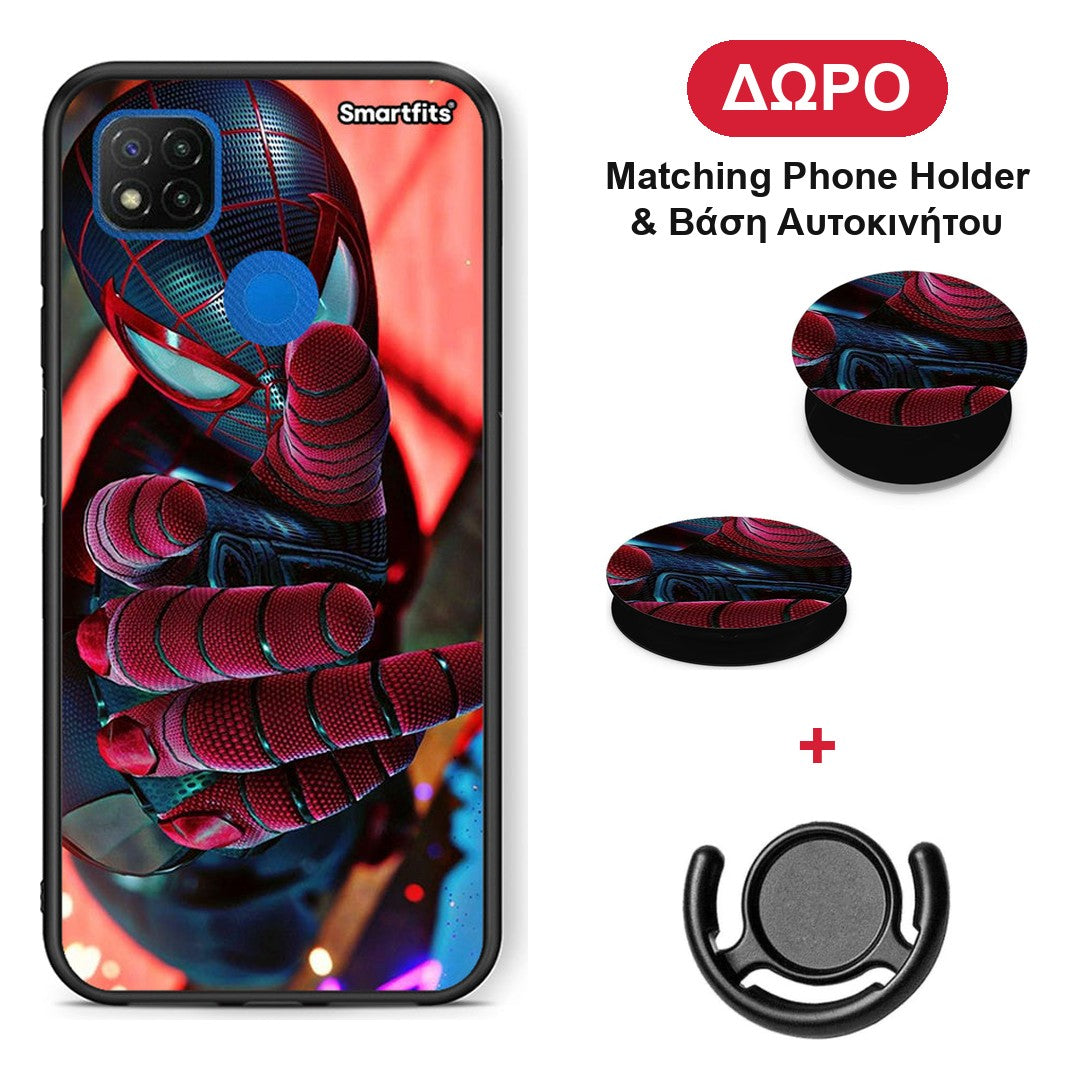 Spider Hand - Xiaomi Redmi 9C θήκη + Δώρο Phone Holder & Βάση Αυτοκινήτου