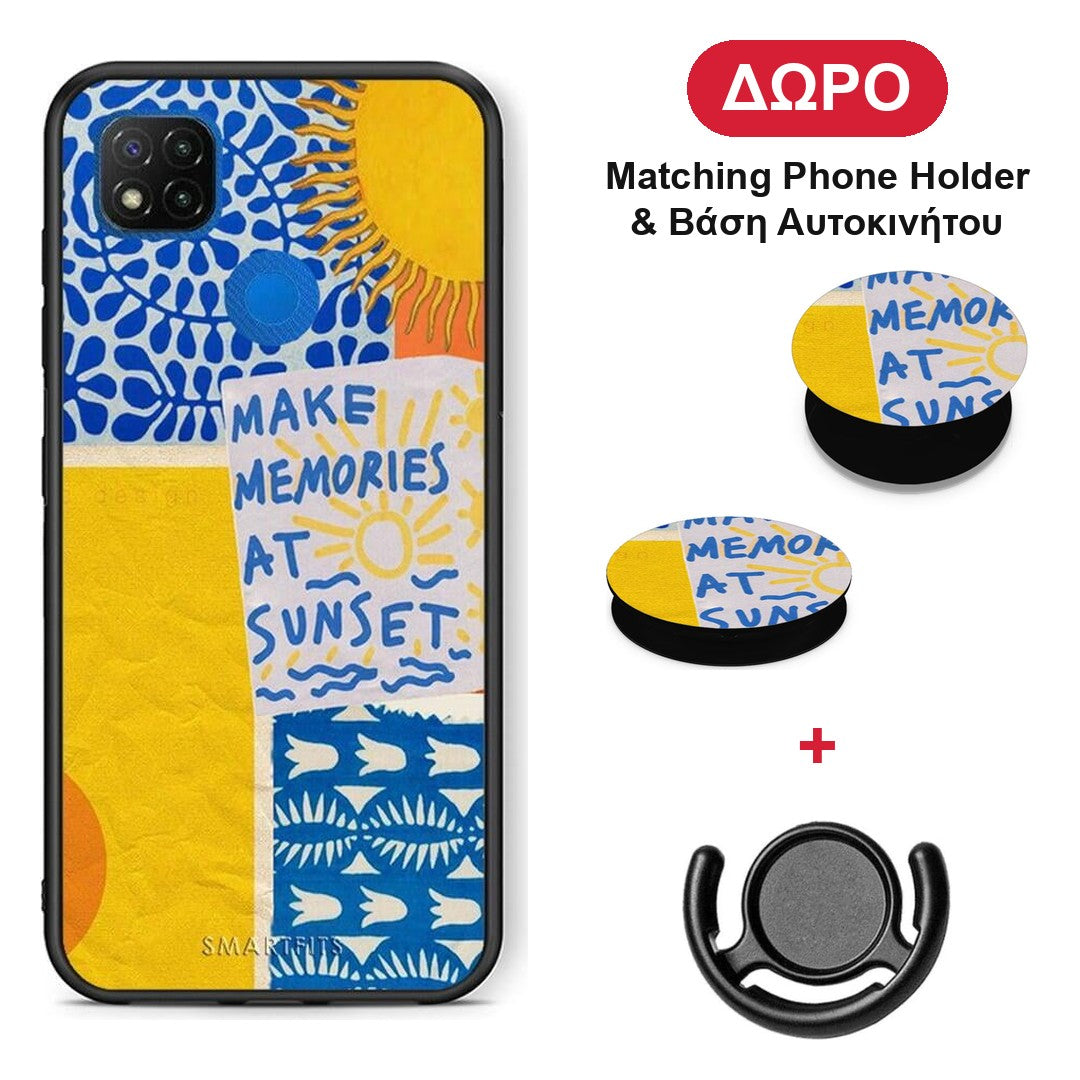 Sunset Memories - Xiaomi Redmi 9C θήκη + Δώρο Phone Holder & Βάση Αυτοκινήτου