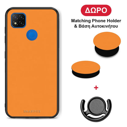 Tangerine Orange - Xiaomi Redmi 9C θήκη + Δώρο Phone Holder & Βάση Αυτοκινήτου