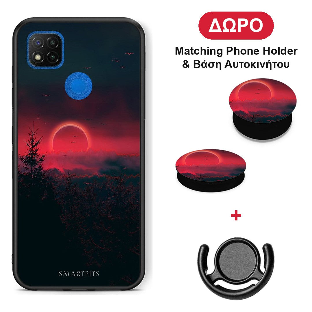 Tropic Sunset - Xiaomi Redmi 9C θήκη + Δώρο Phone Holder & Βάση Αυτοκινήτου