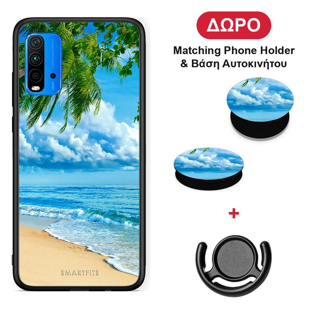 Beautiful Beach - Xiaomi Redmi 9T θήκη + Δώρο Phone Holder & Βάση Αυτοκινήτου