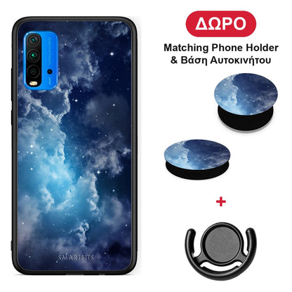 Galactic Blue Sky - Xiaomi Redmi 9T θήκη + Δώρο Phone Holder & Βάση Αυτοκινήτου
