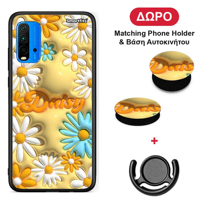 Bubble Daisies - Xiaomi Redmi 9T θήκη + Δώρο Phone Holder & Βάση Αυτοκινήτου