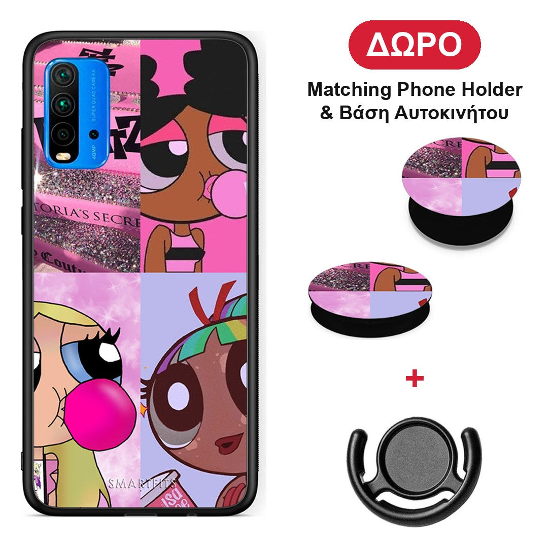 Bubble Girls - Xiaomi Redmi 9T θήκη + Δώρο Phone Holder & Βάση Αυτοκινήτου