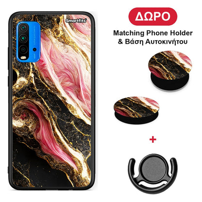 Glamorous Pink Marble - Xiaomi Redmi 9T θήκη + Δώρο Phone Holder & Βάση Αυτοκινήτου