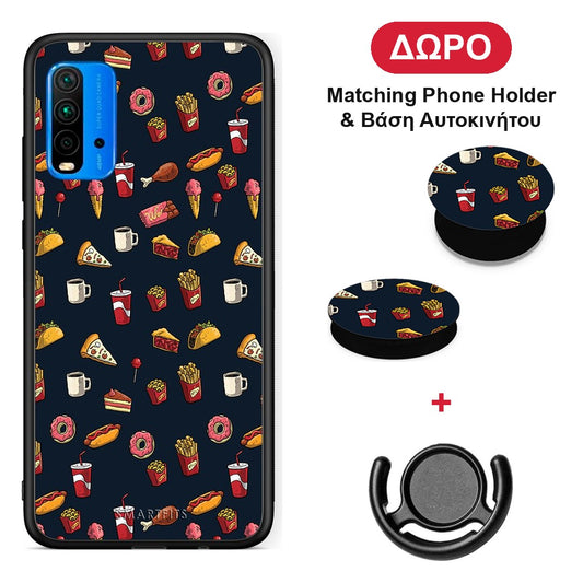 Random Hungry - Xiaomi Redmi 9T θήκη + Δώρο Phone Holder & Βάση Αυτοκινήτου