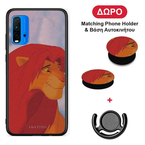 Lion Love 1 - Xiaomi Redmi 9T θήκη + Δώρο Phone Holder & Βάση Αυτοκινήτου