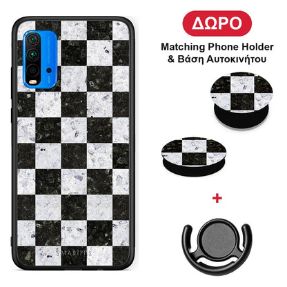 Marble Square Geometric - Xiaomi Redmi 9T θήκη + Δώρο Phone Holder & Βάση Αυτοκινήτου