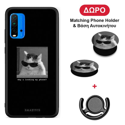 Meme Cat - Xiaomi Redmi 9T θήκη + Δώρο Phone Holder & Βάση Αυτοκινήτου