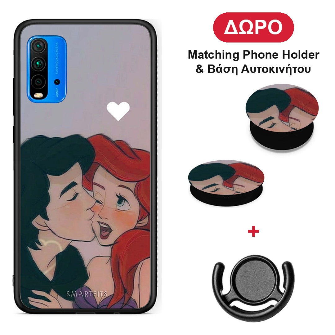 Mermaid Couple - Xiaomi Redmi 9T θήκη + Δώρο Phone Holder & Βάση Αυτοκινήτου