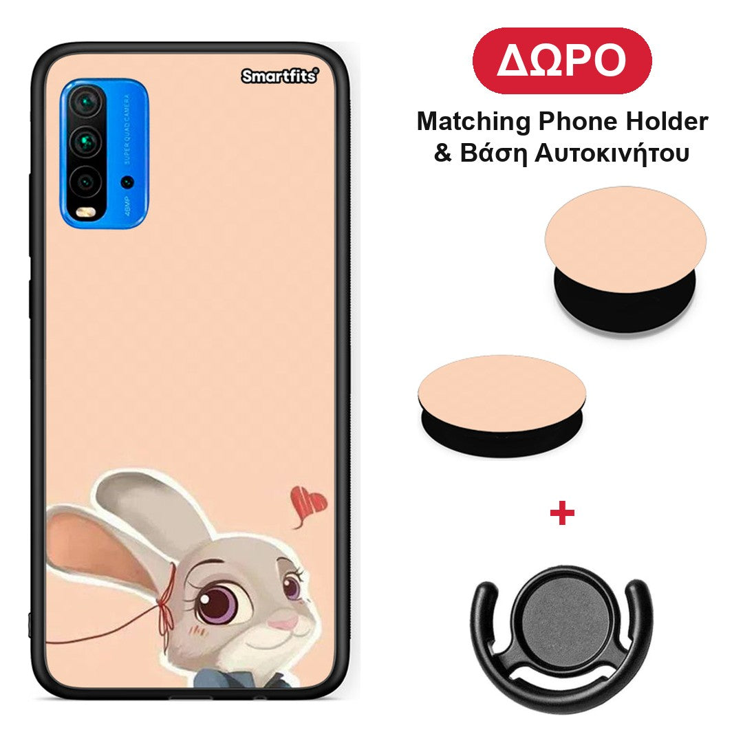 Nick Wilde And Judy Hopps Love 2 - Xiaomi Redmi 9T θήκη + Δώρο Phone Holder & Βάση Αυτοκινήτου