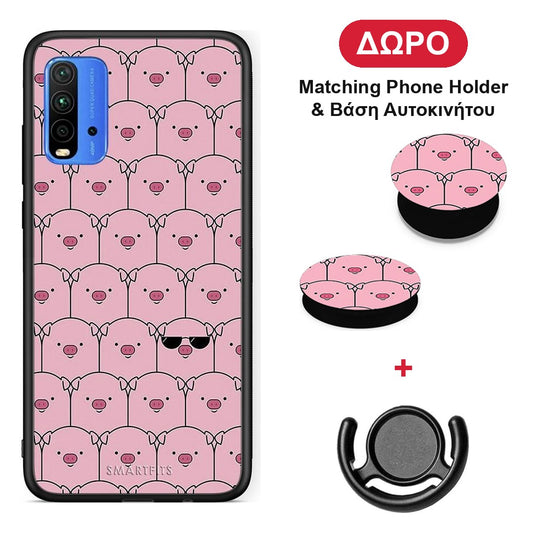 Pig Glasses - Xiaomi Redmi 9T θήκη + Δώρο Phone Holder & Βάση Αυτοκινήτου