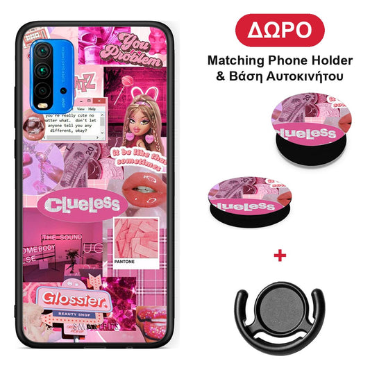 Pink Love - Xiaomi Redmi 9T θήκη + Δώρο Phone Holder & Βάση Αυτοκινήτου