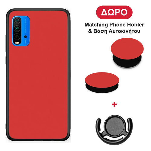 Poppy Red - Xiaomi Redmi 9T θήκη + Δώρο Phone Holder & Βάση Αυτοκινήτου