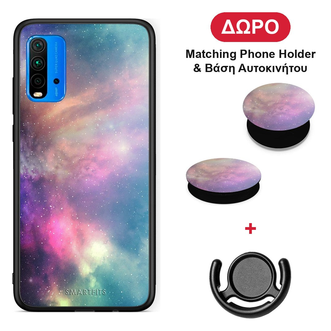 Galactic Rainbow - Xiaomi Redmi 9T θήκη + Δώρο Phone Holder & Βάση Αυτοκινήτου