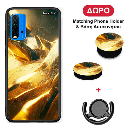 Real Gold - Xiaomi Redmi 9T θήκη + Δώρο Phone Holder & Βάση Αυτοκινήτου