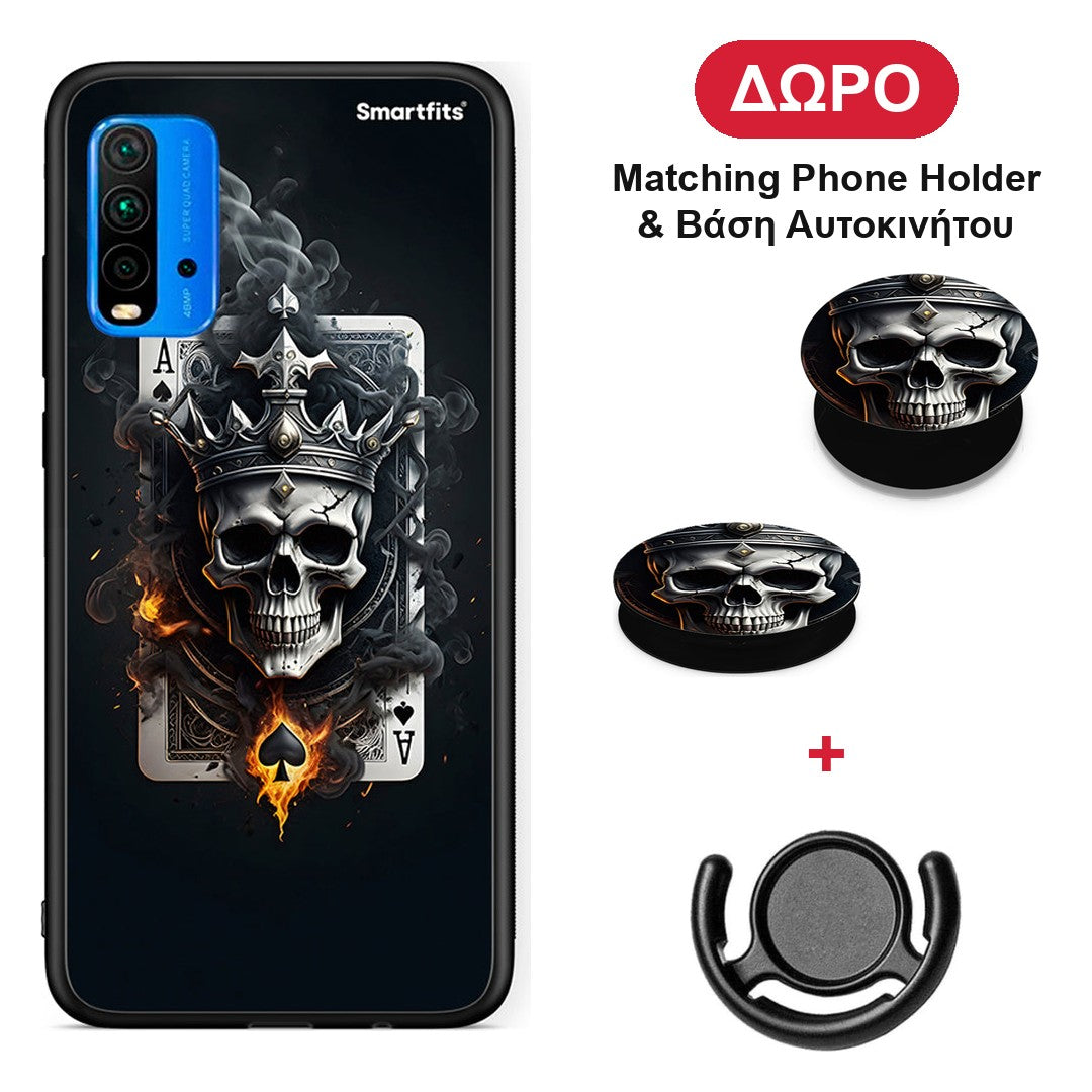 Skull King Ace - Xiaomi Redmi 9T θήκη + Δώρο Phone Holder & Βάση Αυτοκινήτου