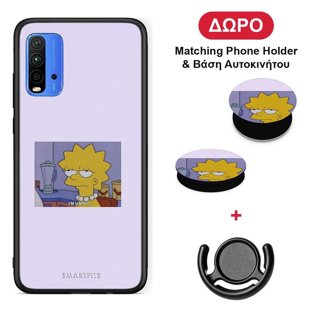 So Happy - Xiaomi Redmi 9T θήκη + Δώρο Phone Holder & Βάση Αυτοκινήτου